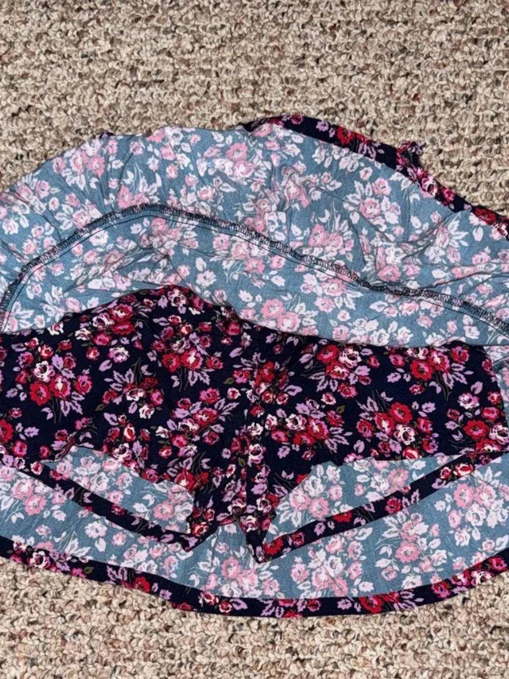 Bundle of GAP Girls Navy Floral Skort & Light Blue Denim Skirt Set- M